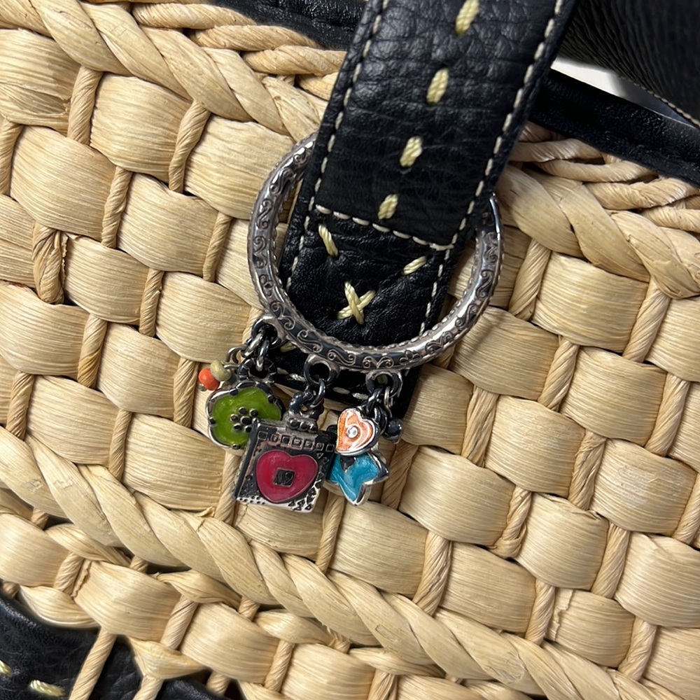 Brighton Natural Straw Tote with Black Leather Trim - Picture 5 of 16